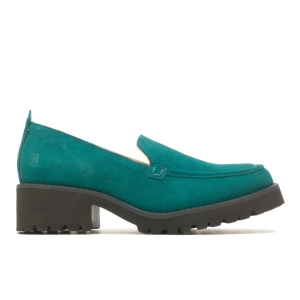 Deep Teal Suede Hushpuppies Factory Outlet Lucy Loafer | VWS029417