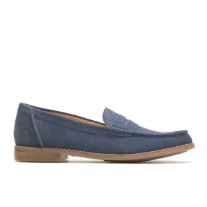 Navy Blue Suede Hushpuppies Factory Outlet Wren Loafer | LGD917046