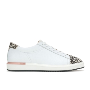 White Leather/Zebra Hushpuppies Factory Outlet Sabine Sneaker | ZBV597384