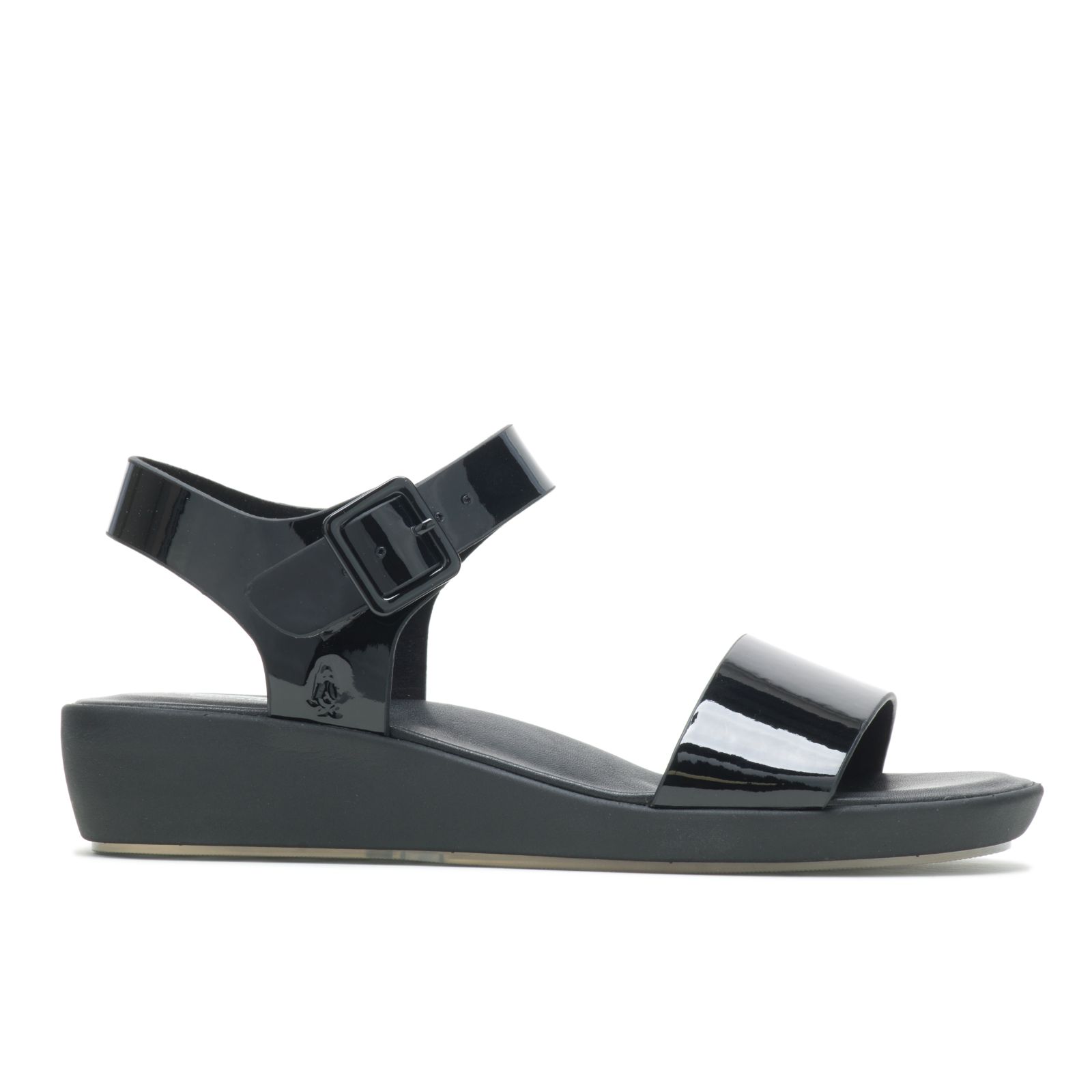 Black Hushpuppies Factory Outlet Brite Jells Quarter Strap Sandal | IFP148603