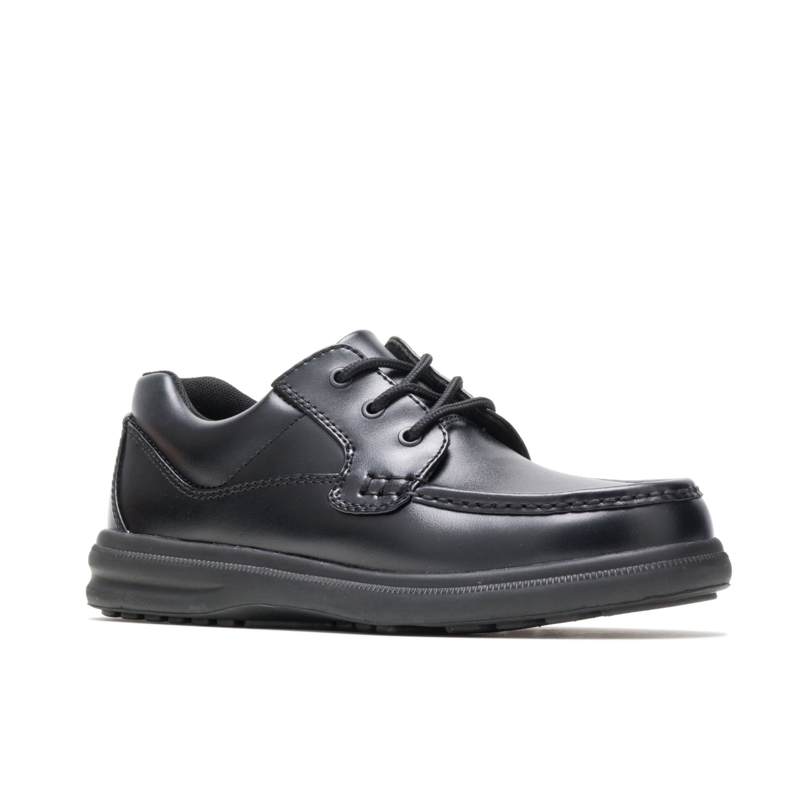 Black Leather Hushpuppies Factory Outlet Gus | DAK734926