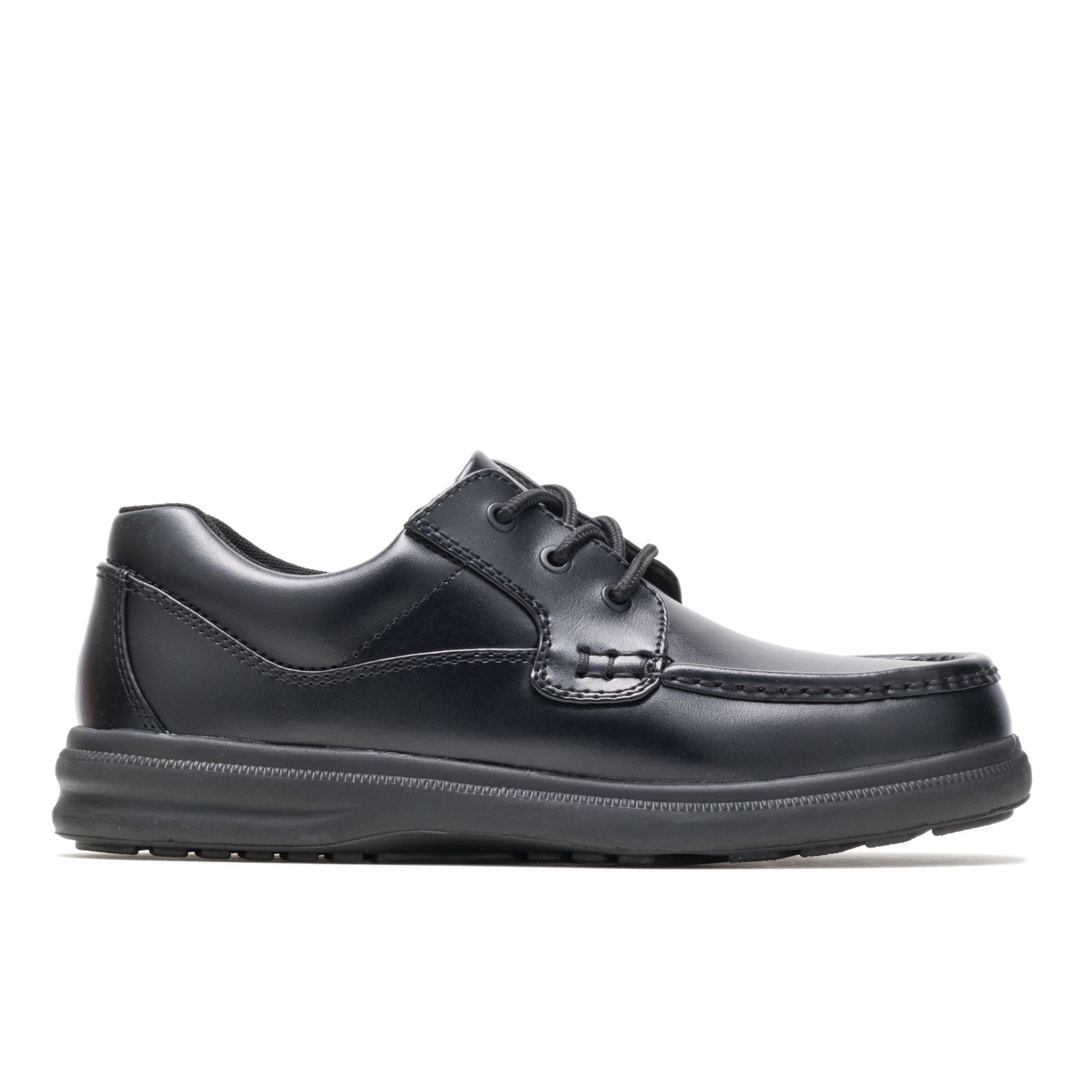 Black Leather Hushpuppies Factory Outlet Gus | DAK734926