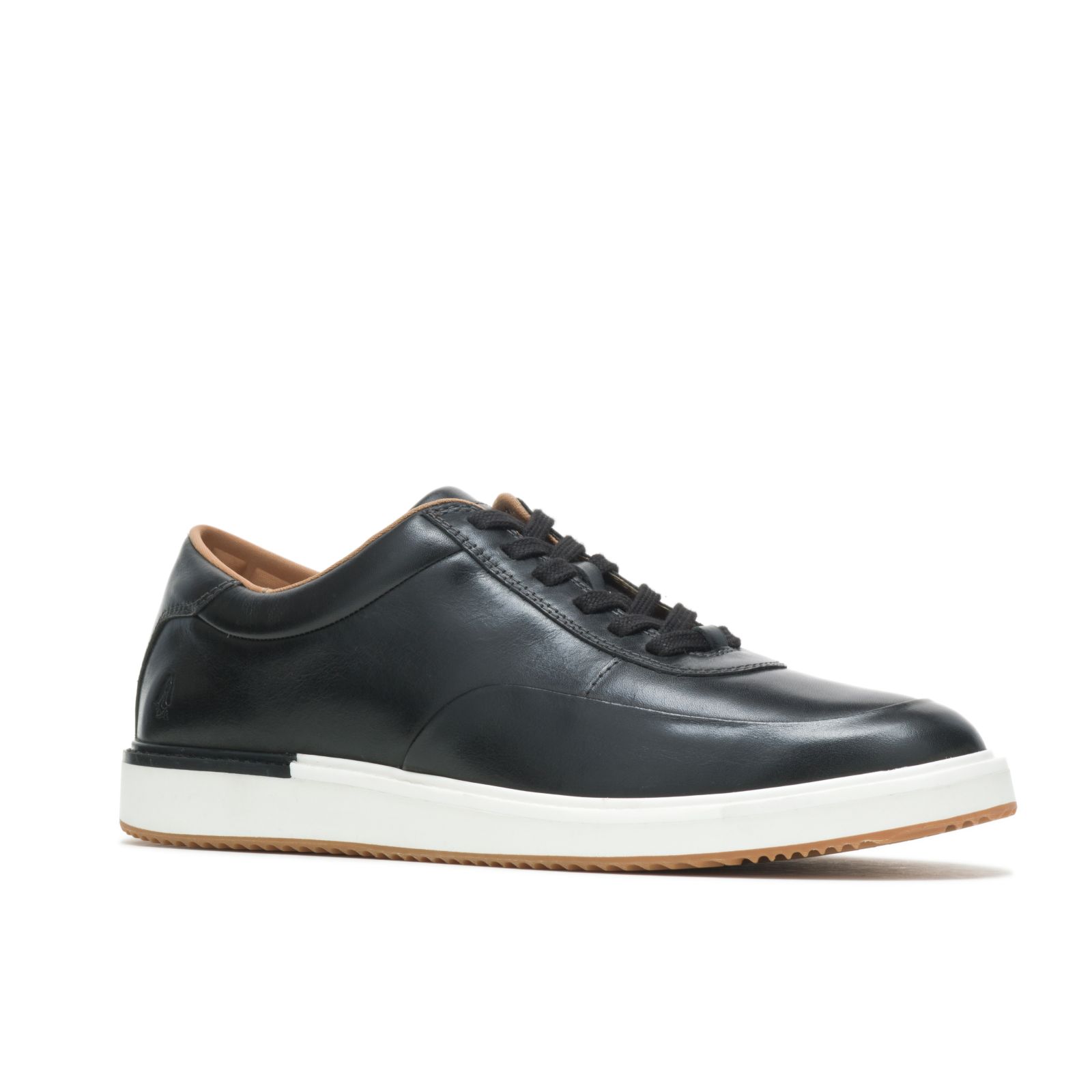 Black Leather Hushpuppies Factory Outlet Keaton Sneaker | GQW943617