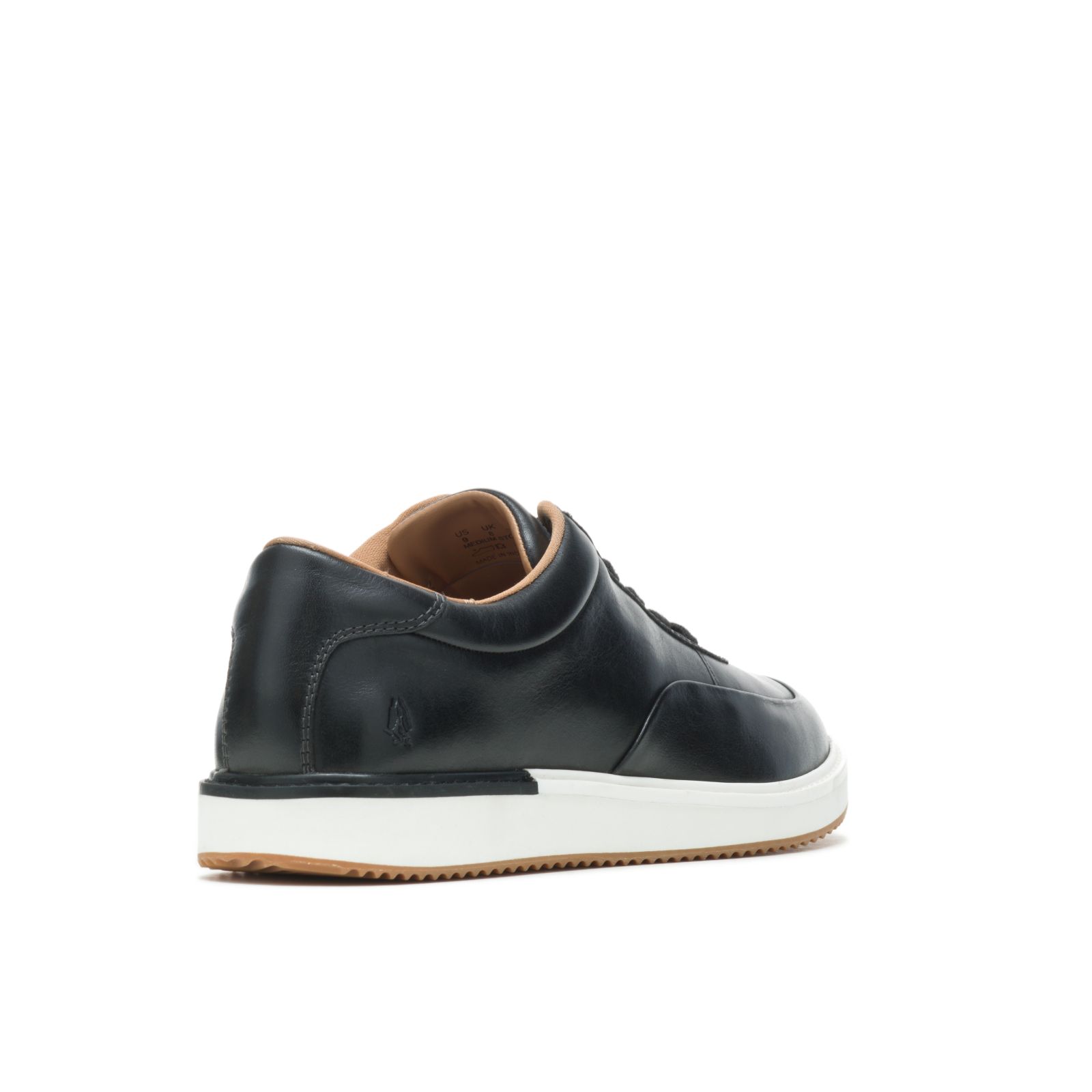 Black Leather Hushpuppies Factory Outlet Keaton Sneaker | GQW943617