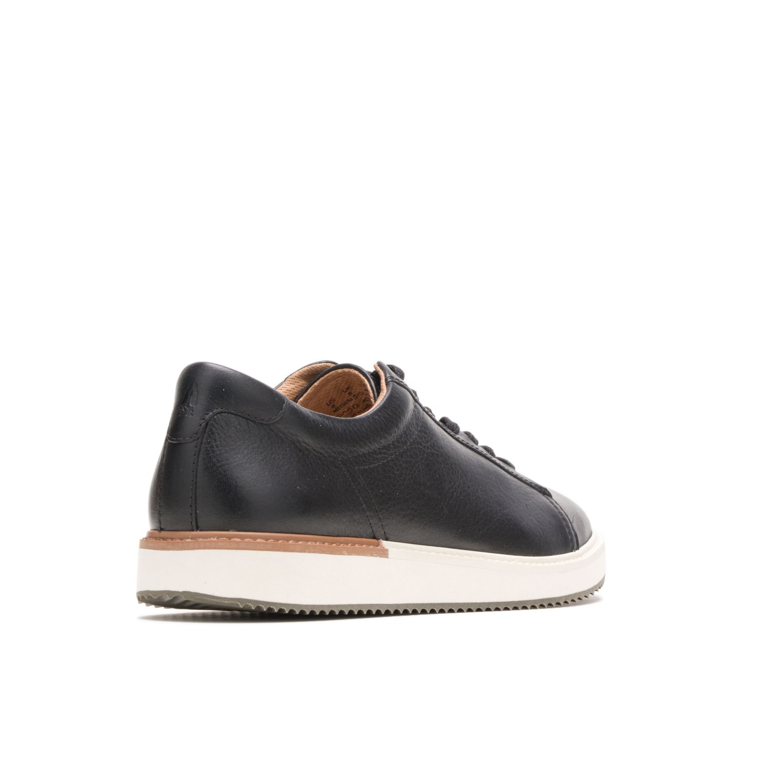 Black Leather Hushpuppies Factory Outlet Heath Sneaker | PQO032568