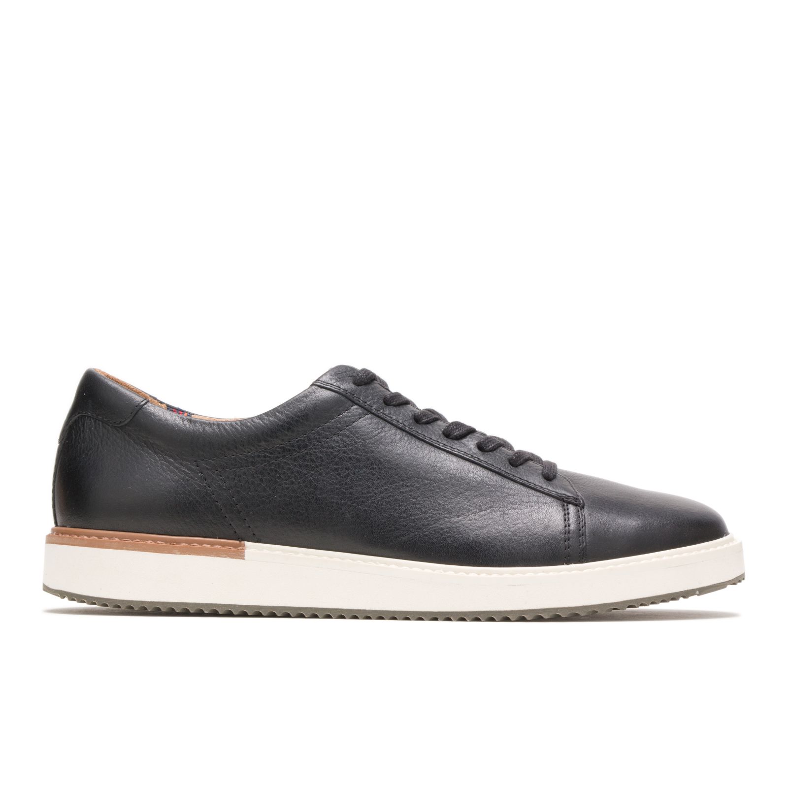 Black Leather Hushpuppies Factory Outlet Heath Sneaker | PQO032568