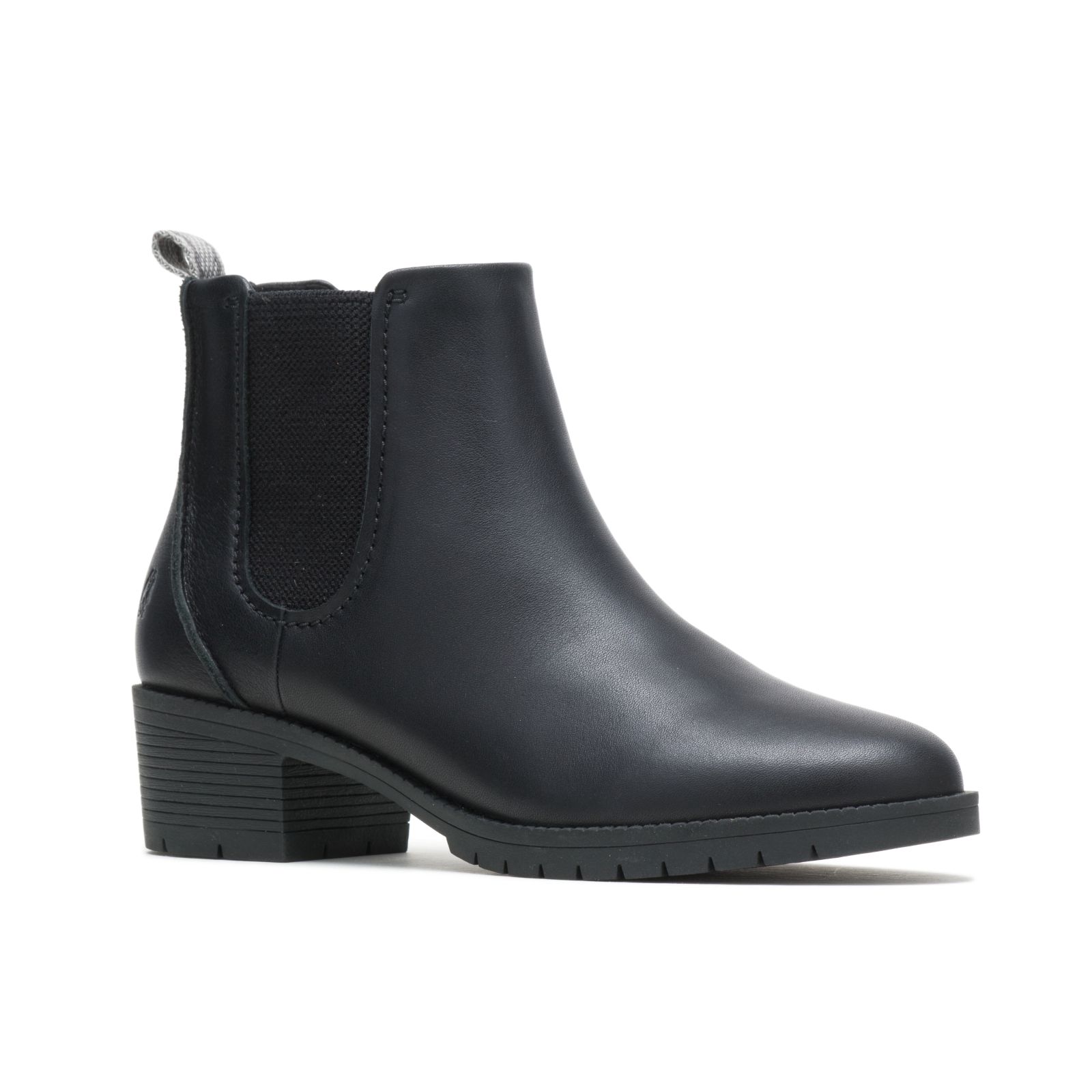 Black Leather Hushpuppies Factory Outlet Hadley Chelsea Boot | TIL826407