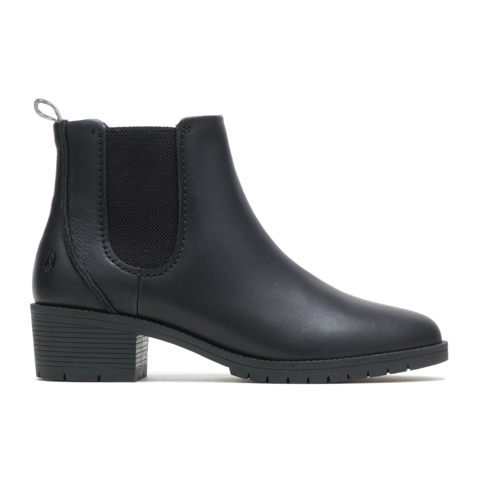 Black Leather Hushpuppies Factory Outlet Hadley Chelsea Boot | TIL826407