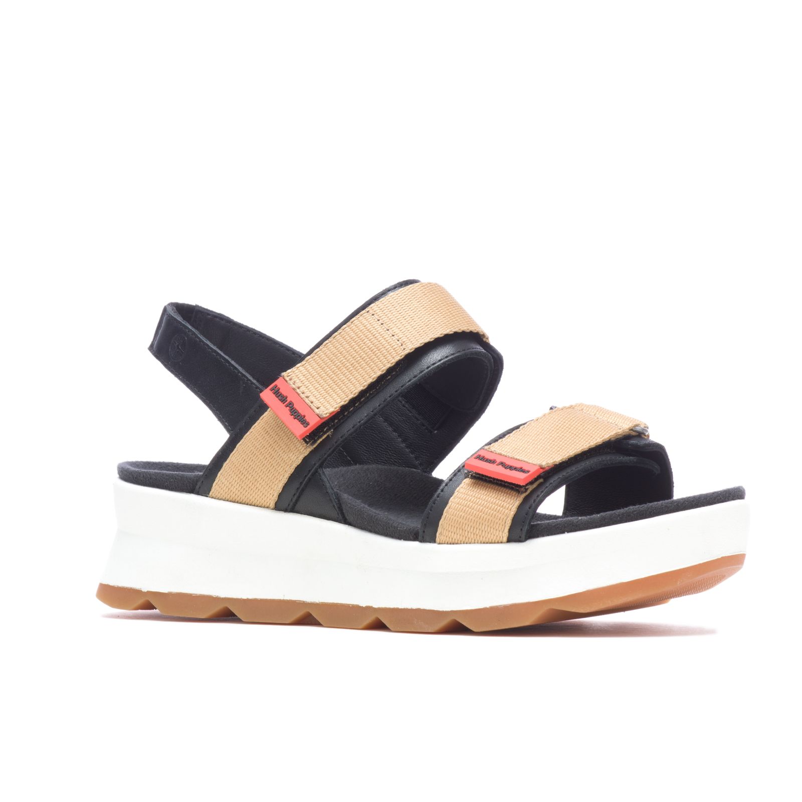 Black Leather/Tan Hushpuppies Factory Outlet Andi Slingback Sandal | YJK708542