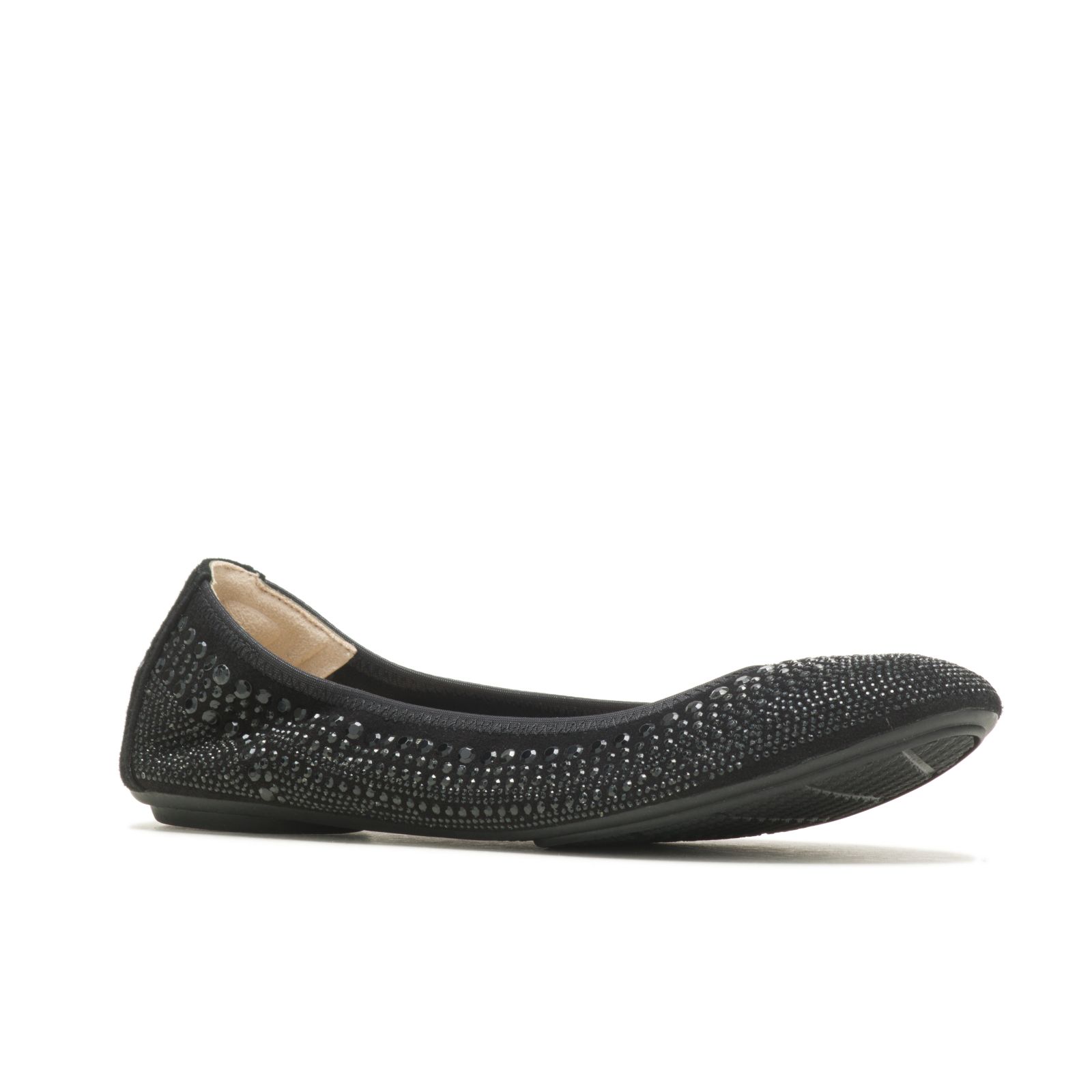 Black Studded Suede Hushpuppies Factory Outlet Chaste Ballet Flat 2 | HYJ015432