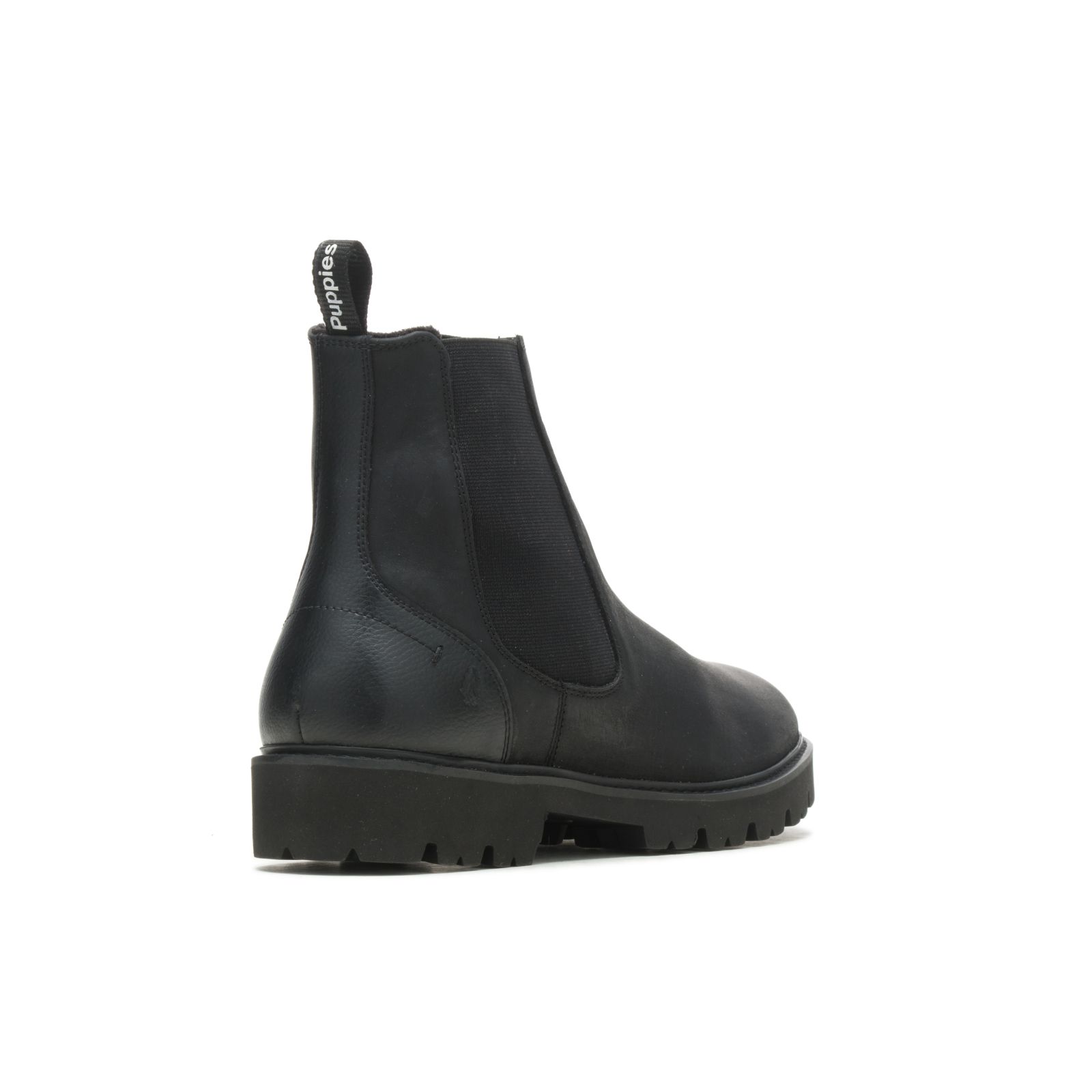 Bold Black Leather Hushpuppies Factory Outlet Jude Chelsea Boot | BJK950278