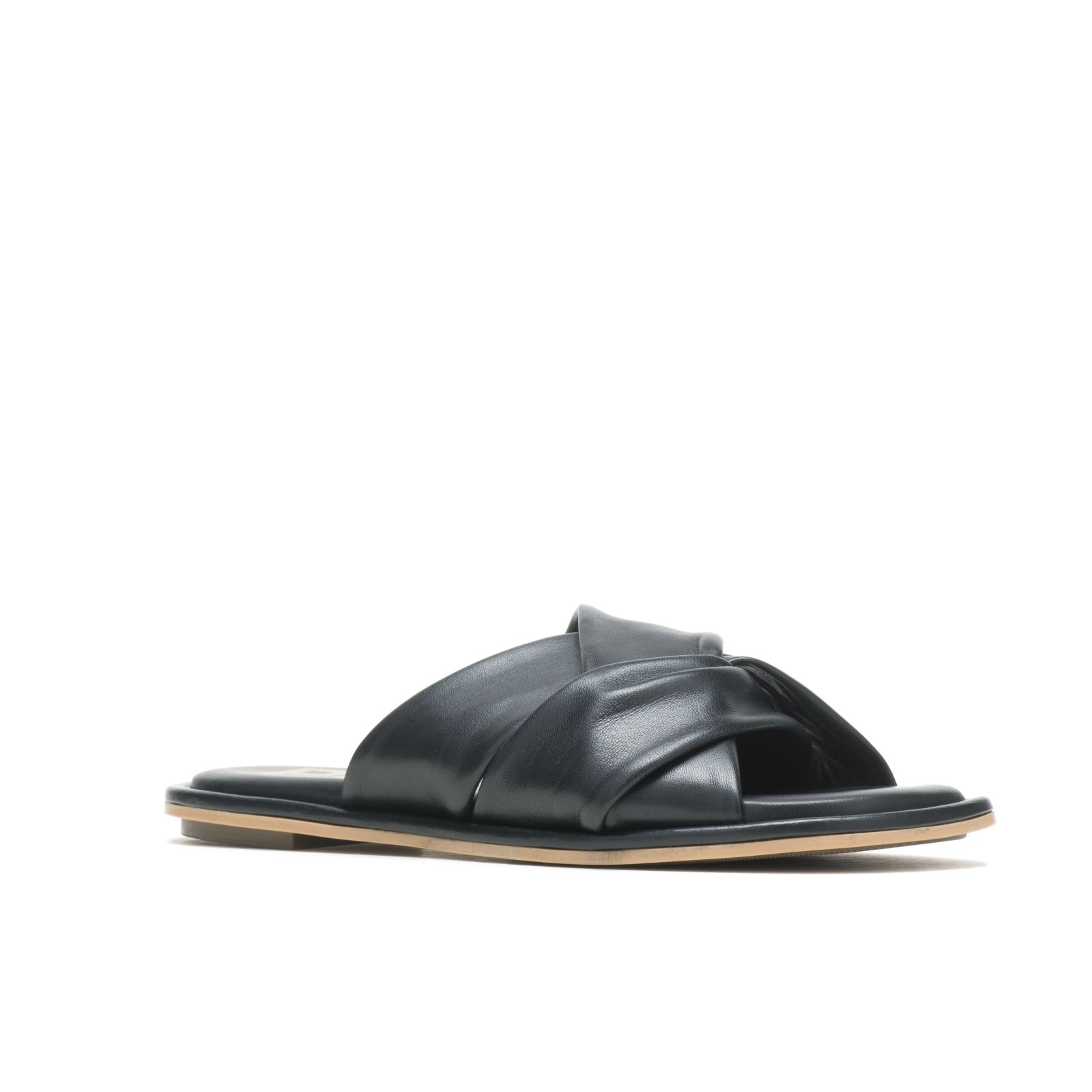 Bold Black Leather Hushpuppies Factory Outlet Emily Slide | CES412607