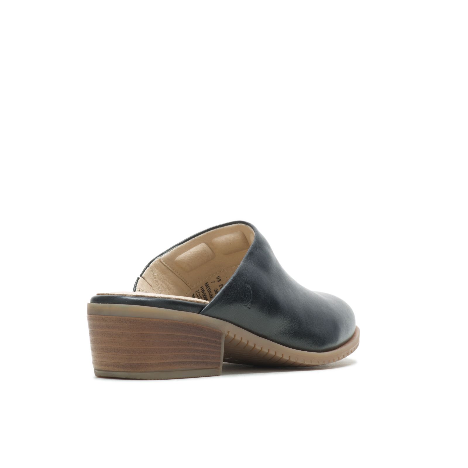 Bold Black Leather Hushpuppies Factory Outlet Sienna Mule | KYI208691