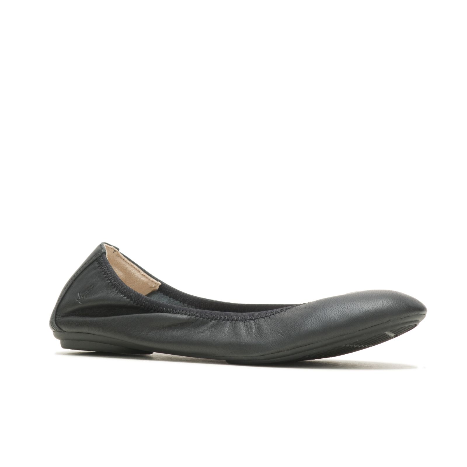 Bold Black Leather Hushpuppies Factory Outlet Chaste Ballet Flat 2 | VUG047358