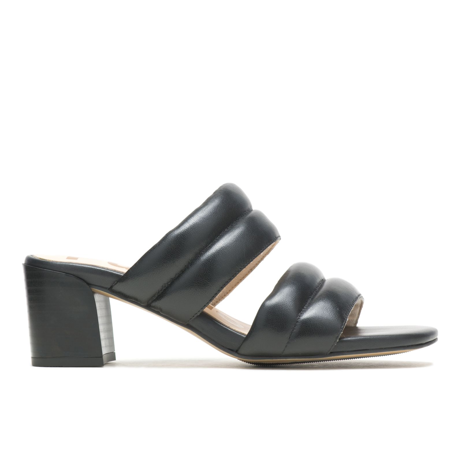 Bold Black Leather Hushpuppies Factory Outlet Leila Slide | WGO536478