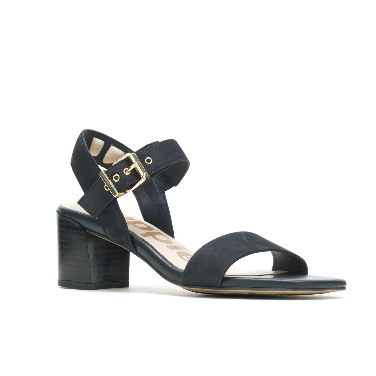 Bold Black Nubuck Hushpuppies Factory Outlet Leila Quarter Strap Sandal | ISX309681