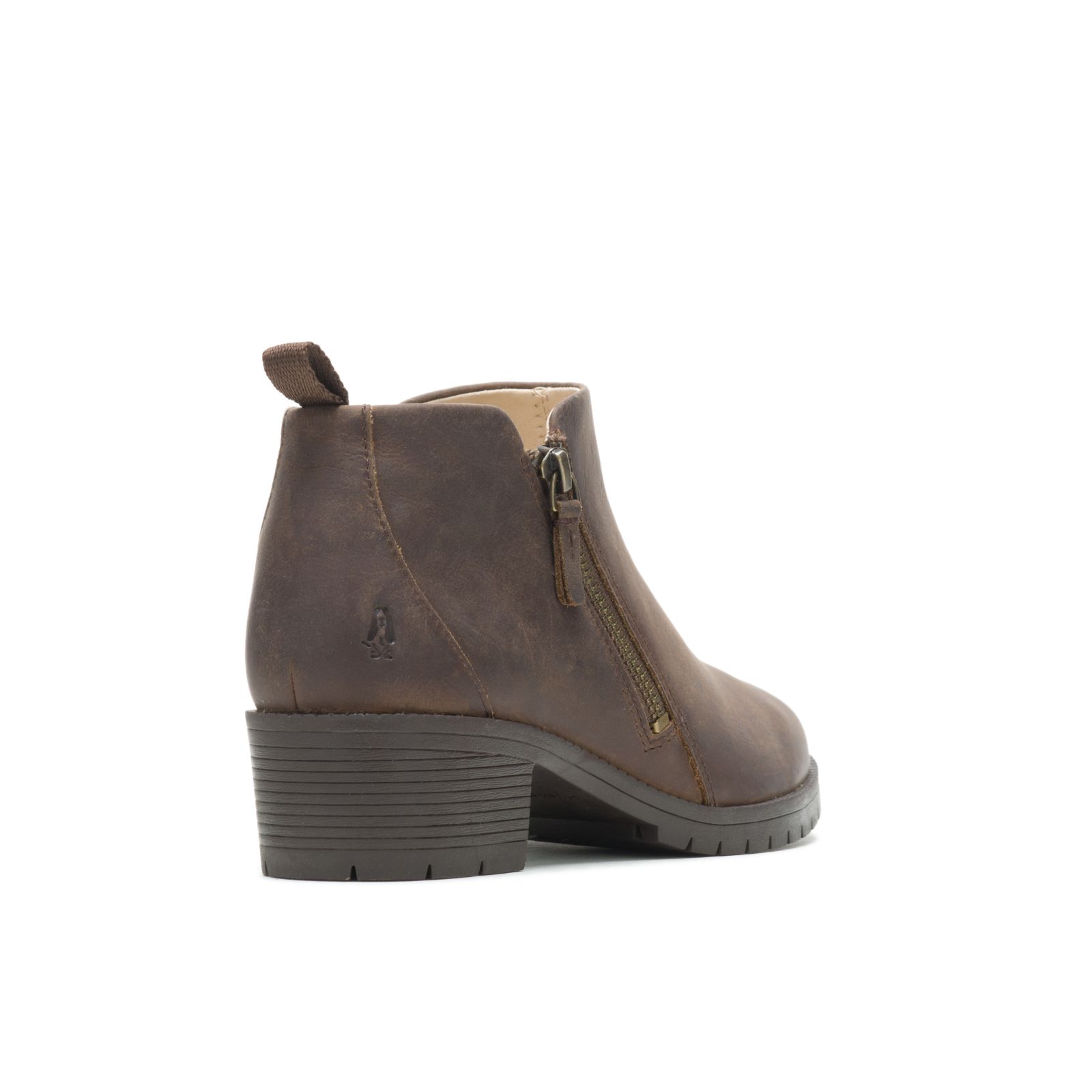 Brown Leather Hushpuppies Factory Outlet Hadley Side Zip Boot | ENQ129063