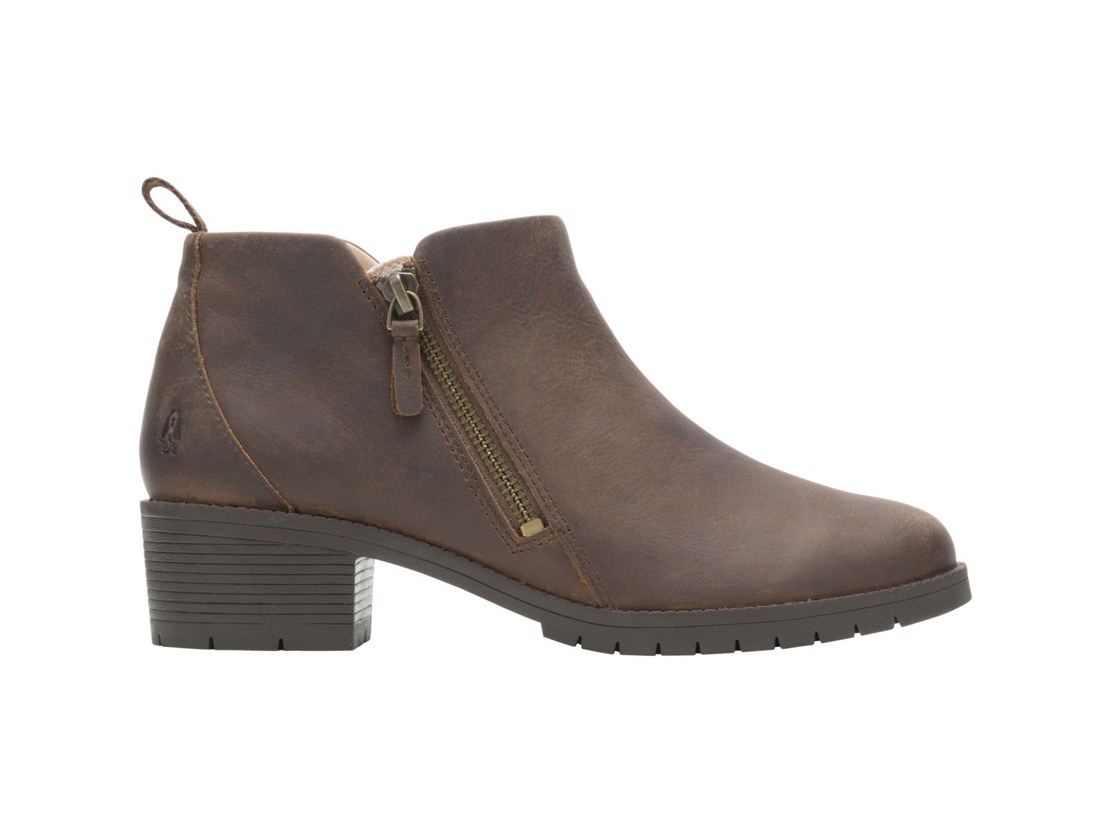 Brown Leather Hushpuppies Factory Outlet Hadley Side Zip Boot | ENQ129063